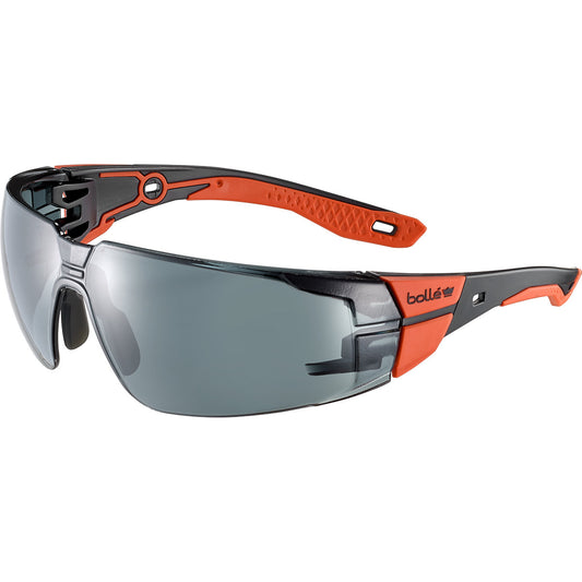 BOLLE RUSH 2.0 SAFETY GLASSES (SMOKED) BLACK/RED