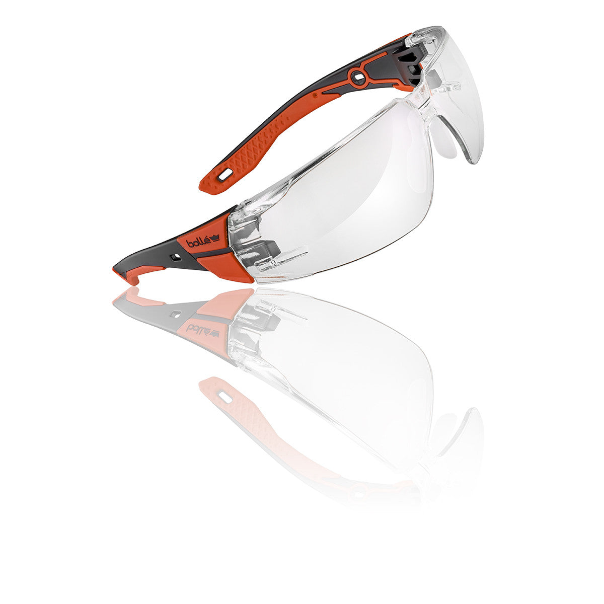 BOLLE RUSH 2.0 SAFETY GLASSES (CLEAR) BLACK/RED