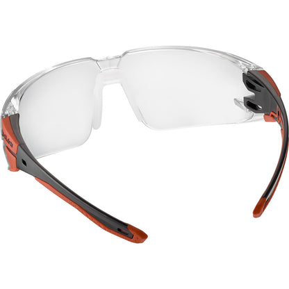BOLLE RUSH 2.0 SAFETY GLASSES (CLEAR) BLACK/RED