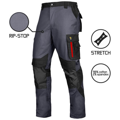 ULTRATECH RIP-STOP STRETCH GREY WAIST PANTS