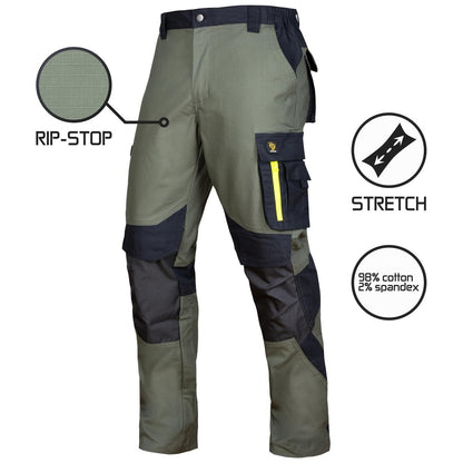 ULTRATECH RIP-STOP STRETCH GREEN WAIST PANTS