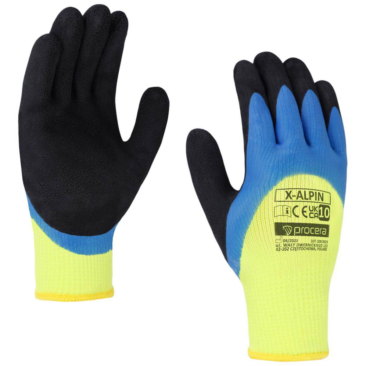 X-ALPIN LATEX-COATED PROTECTIVE GLOVES SIZE 9
