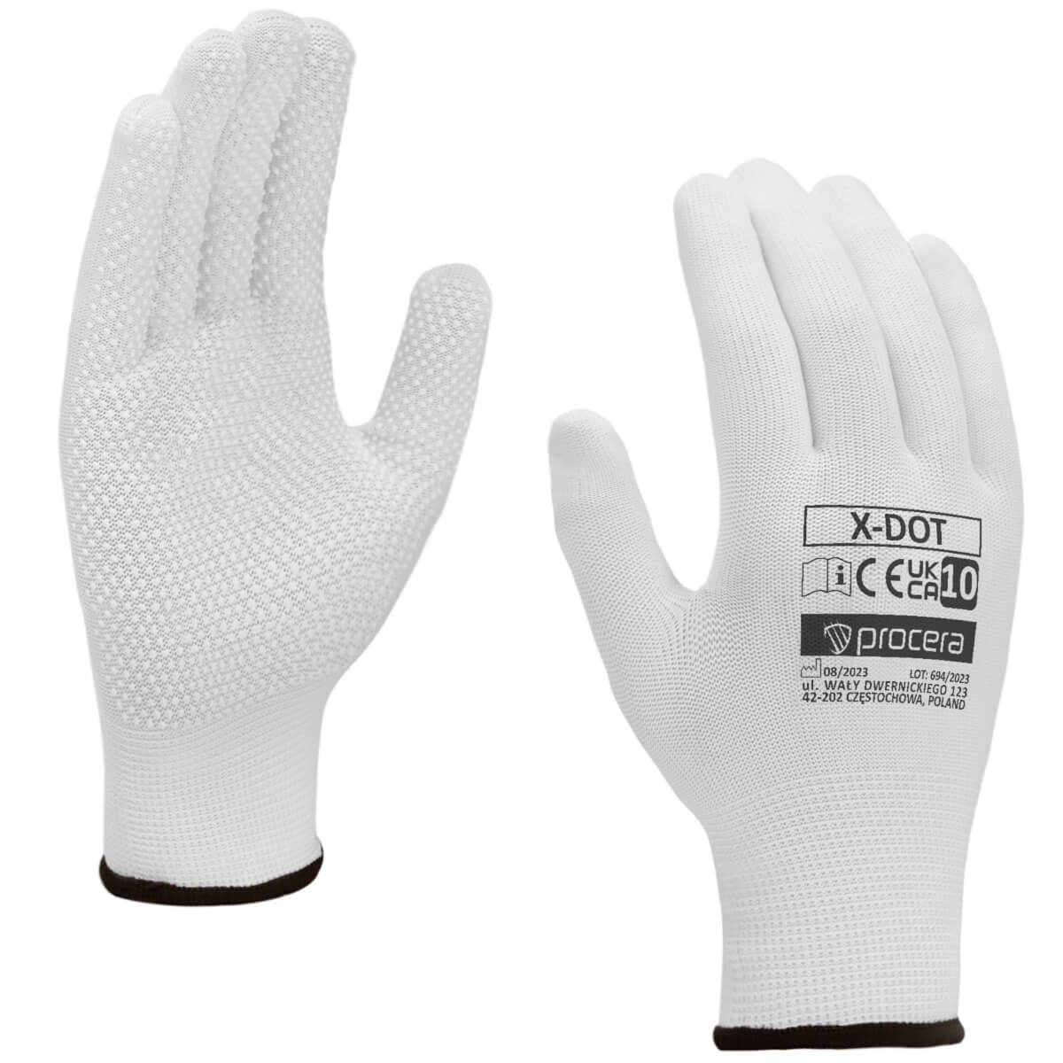POLYESTER GLOVES WITH X-DOT SPOTS
