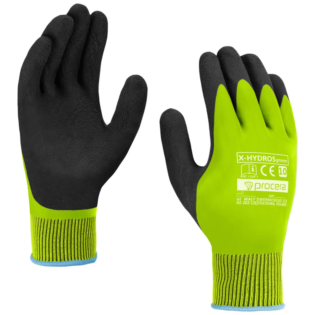X-HYDROS GREEN DOUBLE-COATED LATEX PROTECTIVE GLOVES