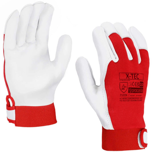 X-TEC GOATSKIN REINFORCED PROTECTIVE GLOVES SIZE 7