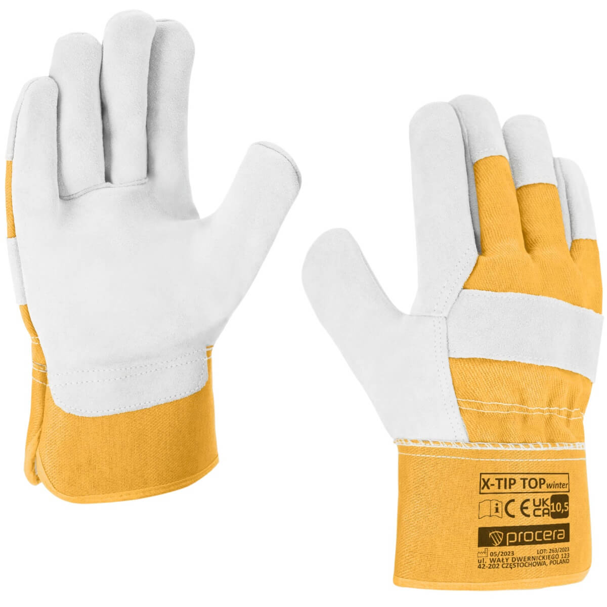 X-TIP TOP WINTER REINFORCED LEATHER GLOVES INSULATED SIZE 10.5