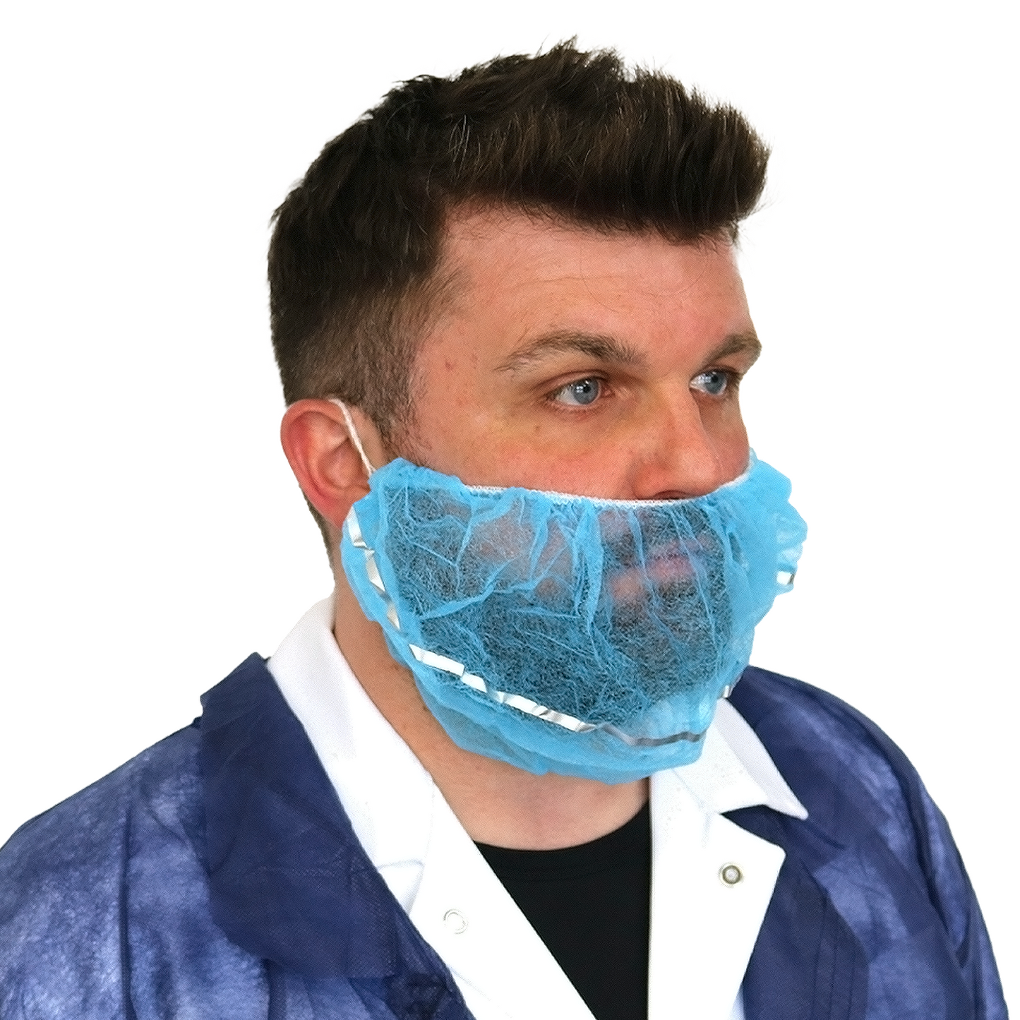 Non-Woven Detectable Beard Mask White