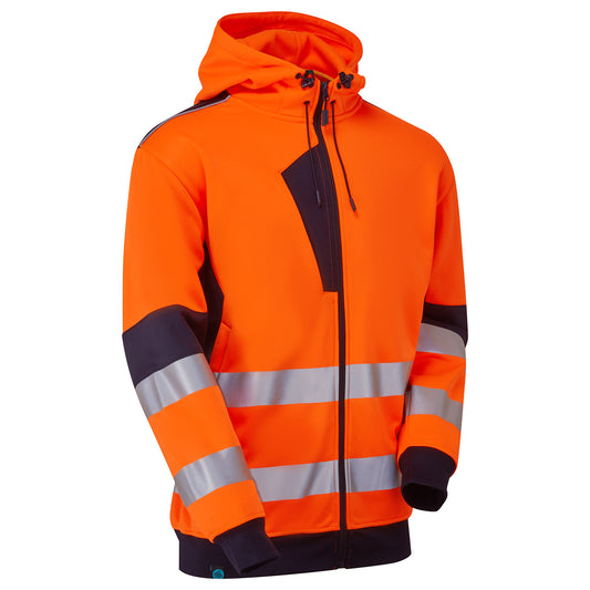 System Hi-Vis Eco Zip Thru Orange Hoodie
